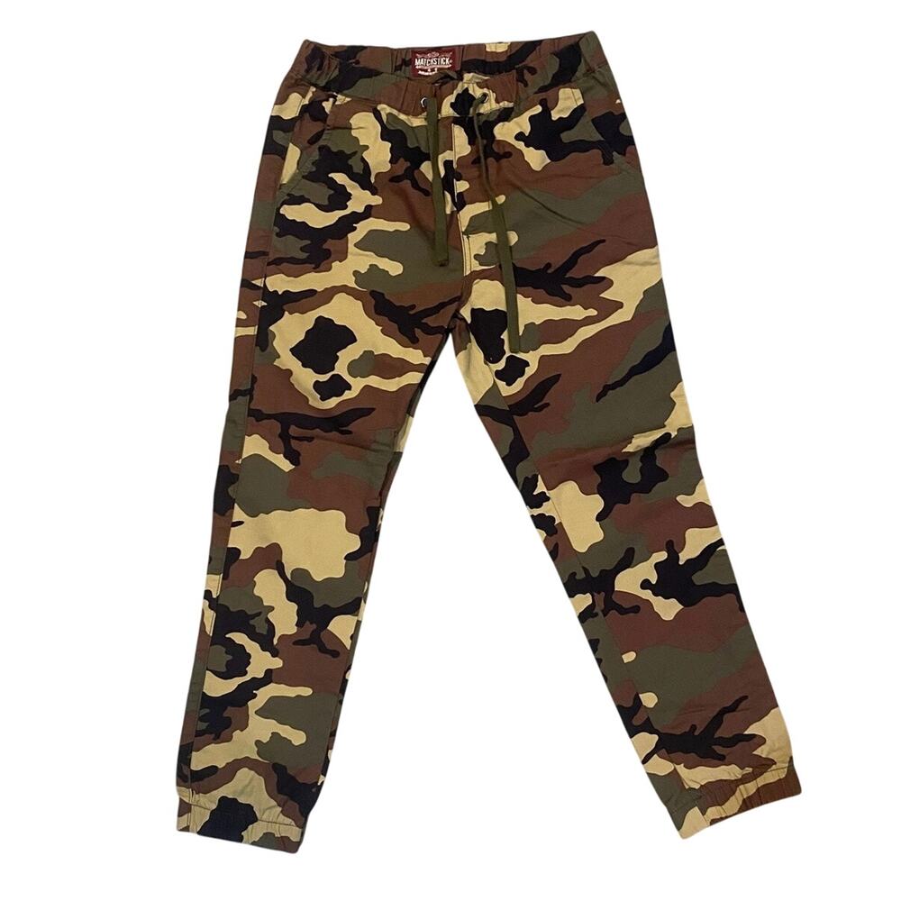 Matchstick Pants Men’s Size M Green/Tan Cargo Camouflage Tactical
